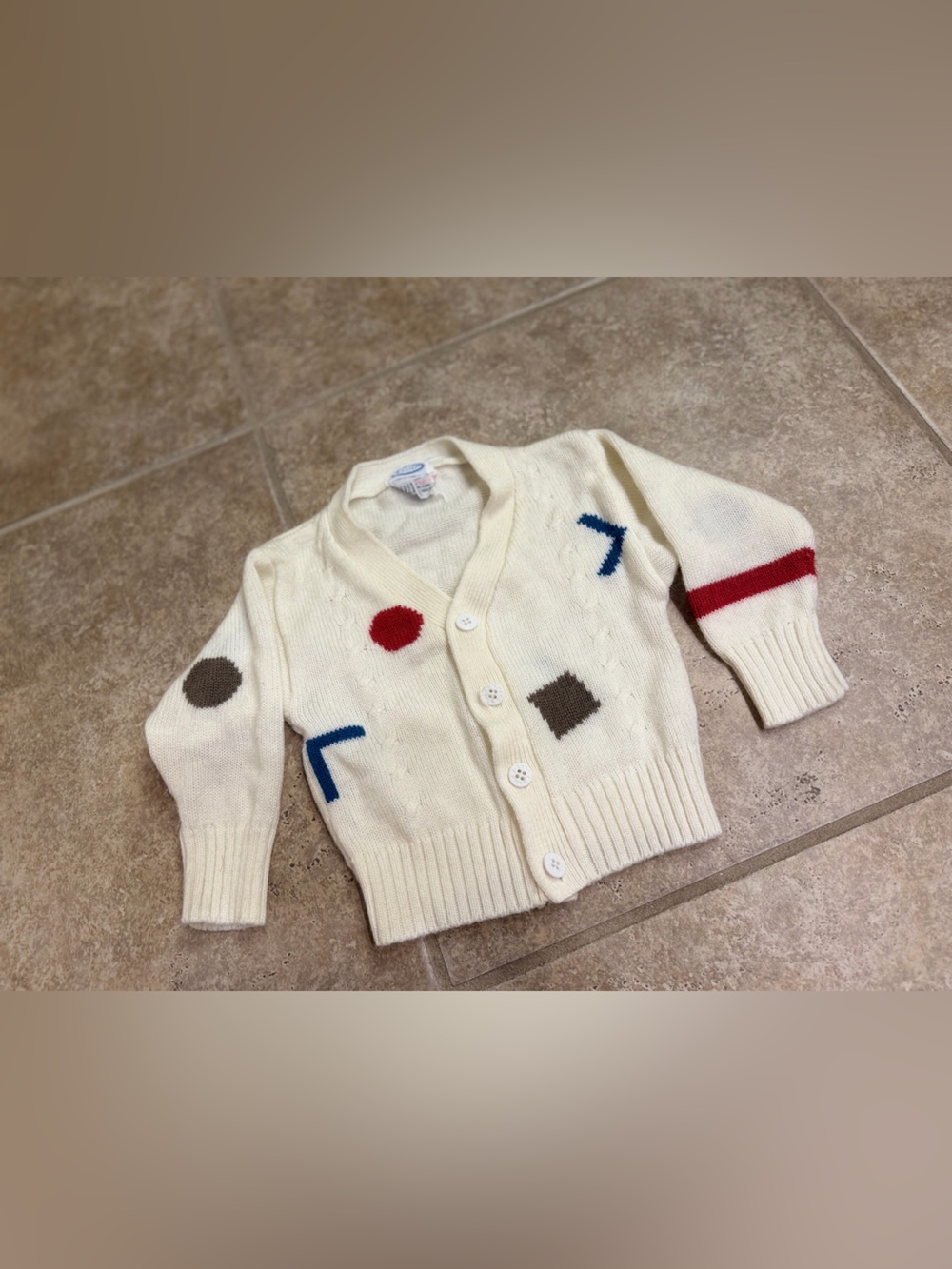 Vintage IZOD 2T Geometric Cardigan 90s Boy Meets World Preppy Sweater